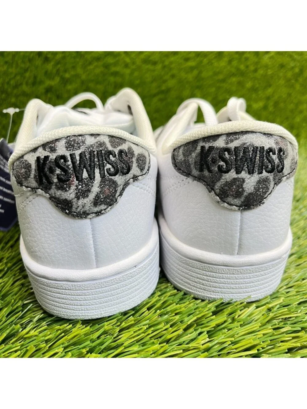 K-Swiss Court Pro II Leopard Womens Size 7 White Black Athletic Shoes Sneakers